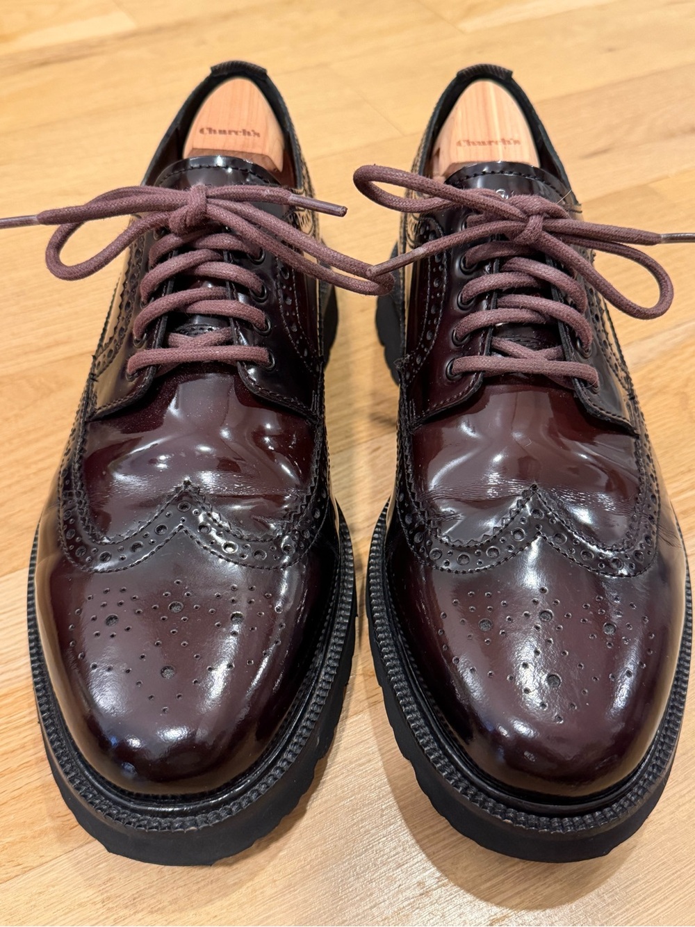Cole Haan Men's Wingtip Brogue Derbys in Oxblood